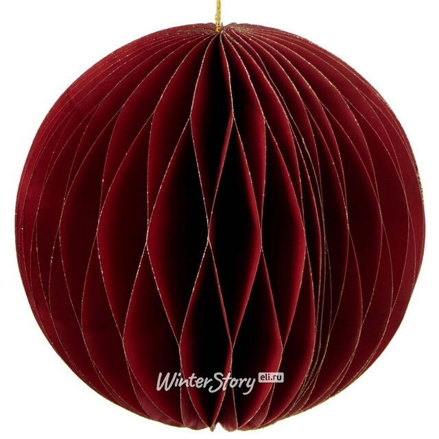 Бумажный шар Армель 25 см бордовый Koopman