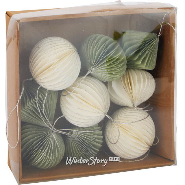 Набор подвесных украшений из бумаги Соты - Ваниль и Кардамон 6 см, 9 шт Koopman