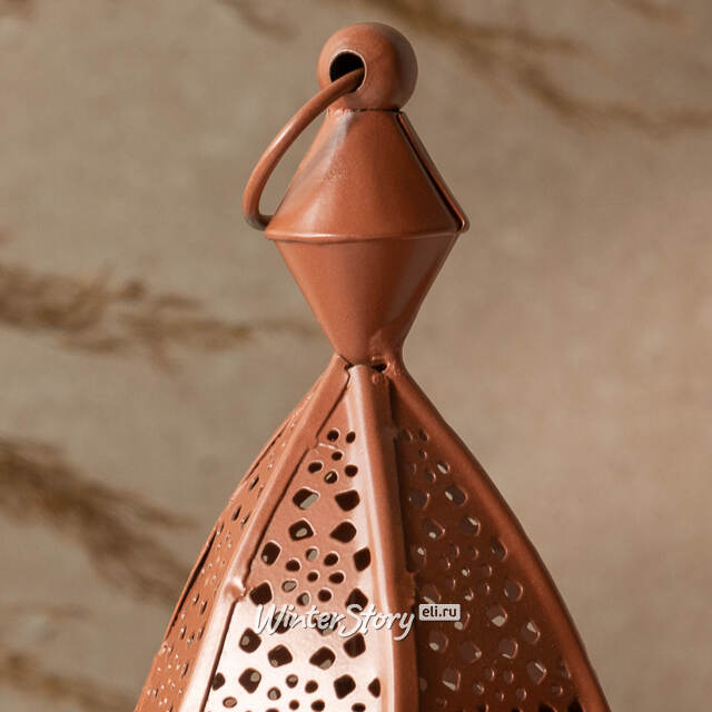 Металлический подсвечник-фонарь Shanklin 17 см терракотовый Koopman