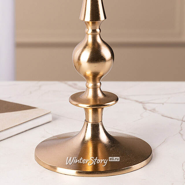 Металлический подсвечник для одной свечи Jenna 27 см золотой Koopman