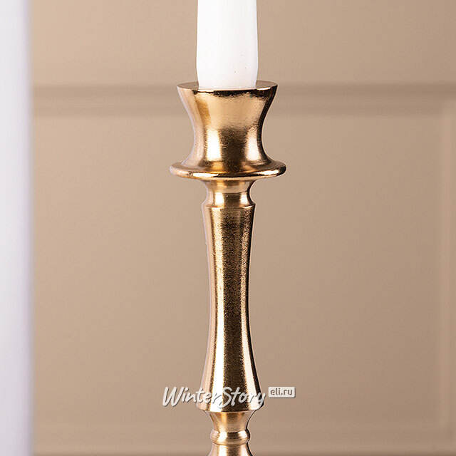 Металлический подсвечник для одной свечи Jenna 27 см золотой Koopman