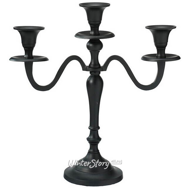 Подсвечник канделябр на 3 свечи Nocturne Noir 30 см Koopman