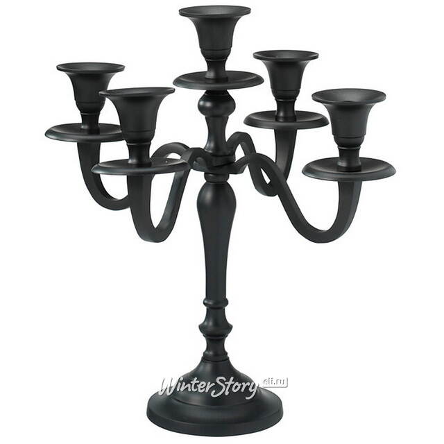 Подсвечник канделябр на 5 свечей Nocturne Noir 30 см Koopman