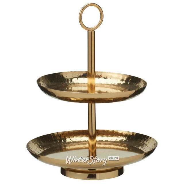 Фруктовница двухъярусная Baroque Gold 21 см Koopman