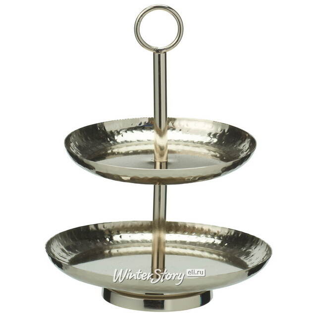 Фруктовница двухъярусная Baroque Silver 21 см Koopman