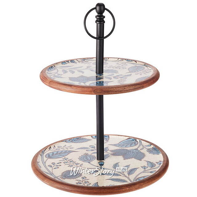 Фруктовница двухярусная White Fiori di Mango 43 см, дерево Koopman