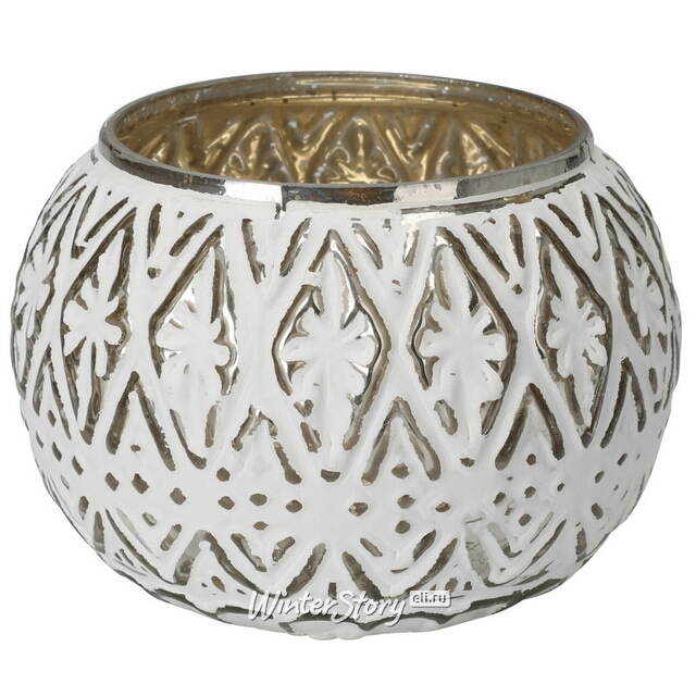 Стеклянный подсвечник Форетто 10 см серебряный Koopman (Купман)