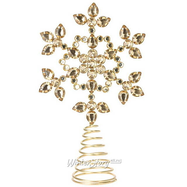 Верхушка на елку Снежинка Арданес 26 см золотая Koopman