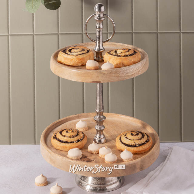 Двухъярусная этажерка для фруктов Lori 36*25, дерево Koopman