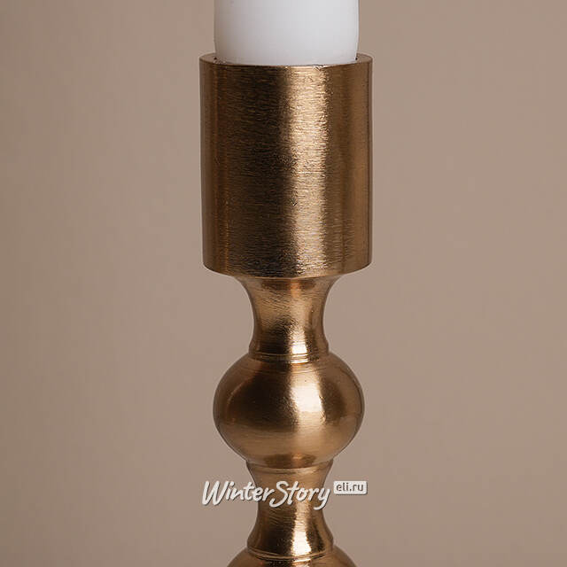 Металлический подсвечник на 1 свечу Montone 16 см золотой Koopman