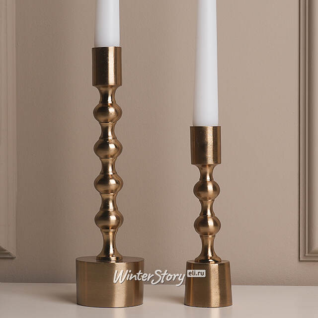 Металлический подсвечник на 1 свечу Montone 23 см золотой Koopman