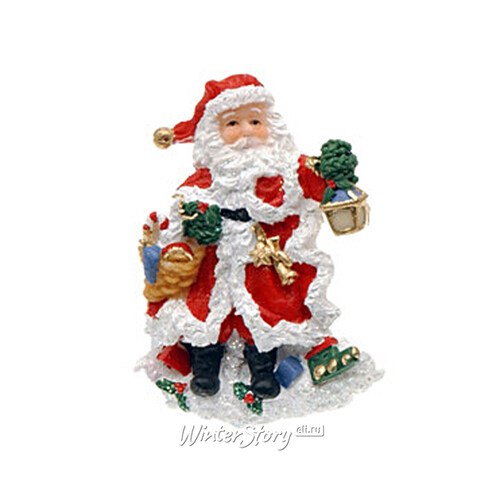Новогодний магнит Санта Клаус с фонариком 8 см Koopman