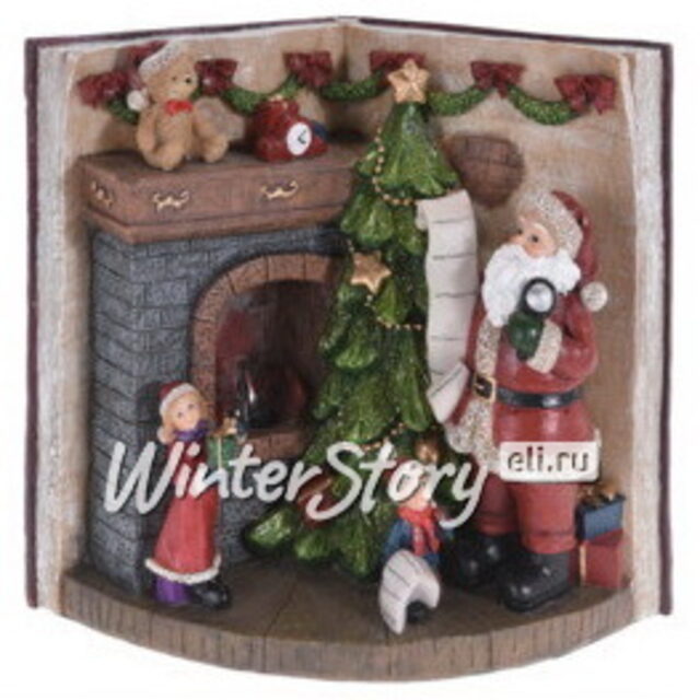 Светящаяся композиция Санта у елочки - В ожидании новогоднего чуда 31*25 см Koopman