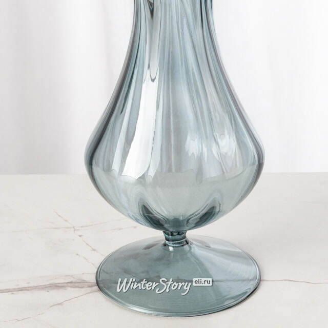 Стеклянная ваза Del Vetro - Arosa 19 см серо-голубая Koopman