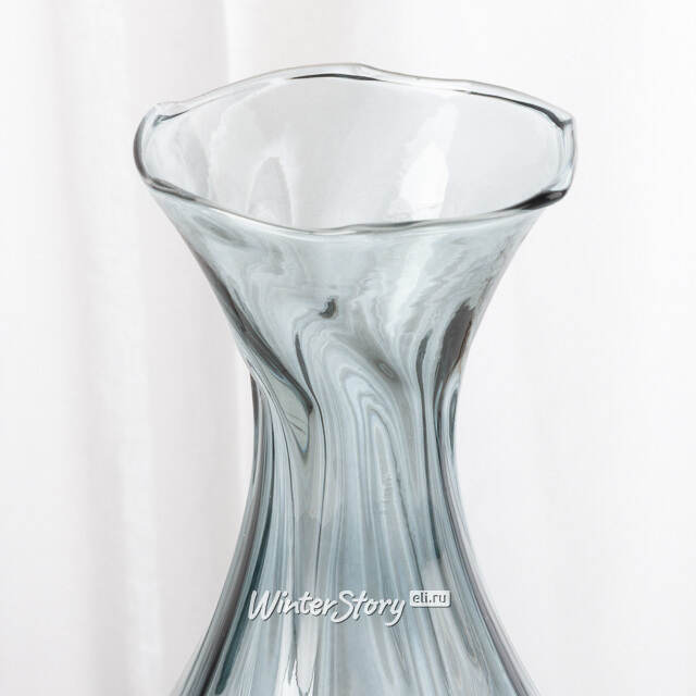 Стеклянная ваза Del Vetro - Arosa 19 см серо-голубая Koopman