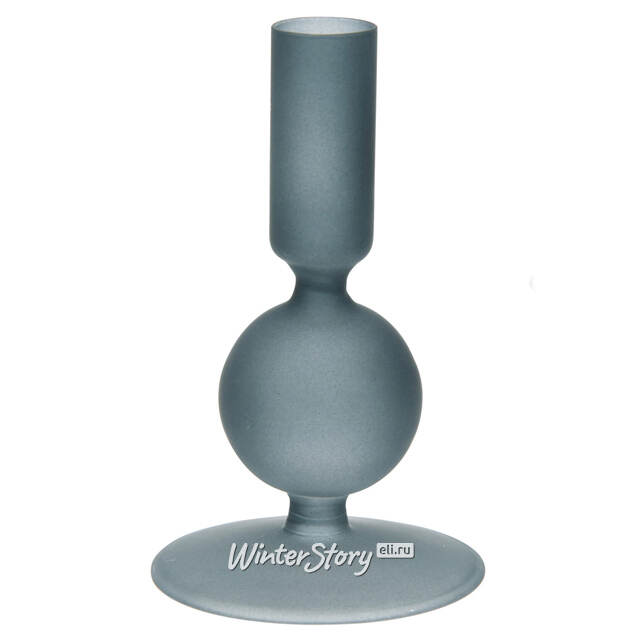 Стеклянный подсвечник Del Vetro - Merano 14*8 см серо-синий Koopman