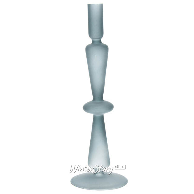 Стеклянный подсвечник Del Vetro - Merano 30 см серо-синий Koopman