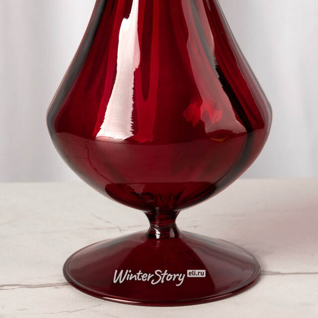 Стеклянная ваза Del Vetro - Belluno 19 см бургунди Koopman