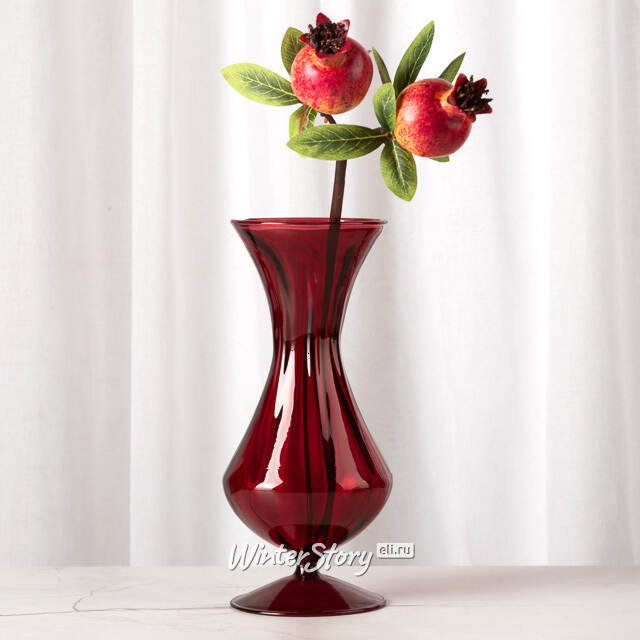 Стеклянная ваза Del Vetro - Belluno 19 см бургунди Koopman