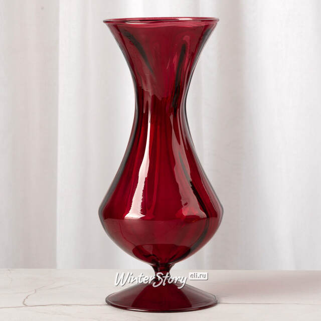 Стеклянная ваза Del Vetro - Belluno 19 см бургунди Koopman