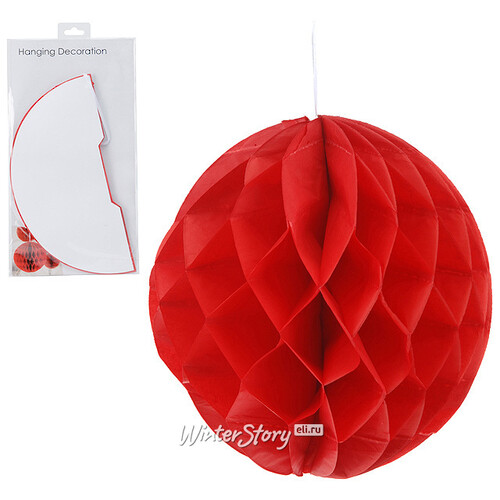 Бумажный шар 35 см красный Koopman