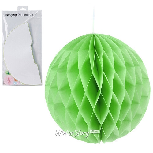 Бумажный шар 25 см зеленый Koopman