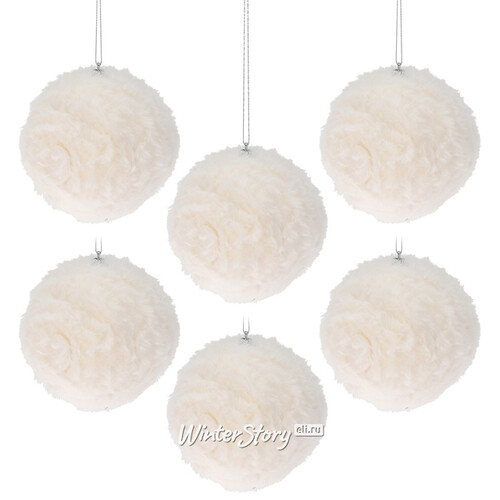 Набор елочных шаров Fluffy Snowballs 12 см, 12 шт Koopman