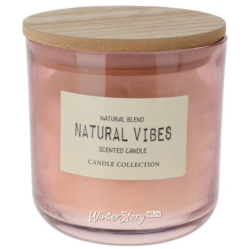 Ароматическая свеча Natural Vibes - Pink 10 см, в стеклянном стакане Koopman