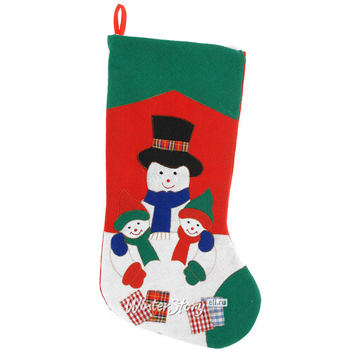 Новогодний носок Веселая Аппликация - Снеговик 53 см Koopman