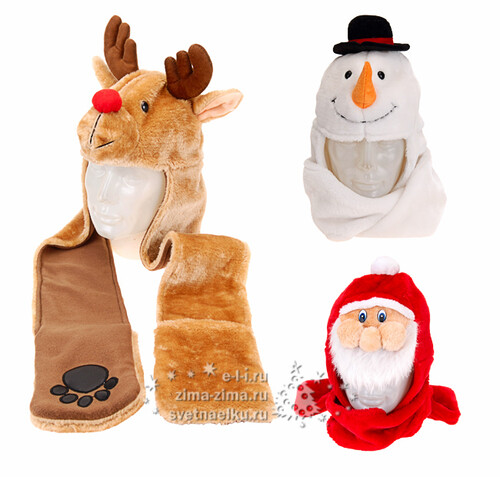 Карнавальная шапка с шарфом Веселый Санта, 58-60 см Koopman