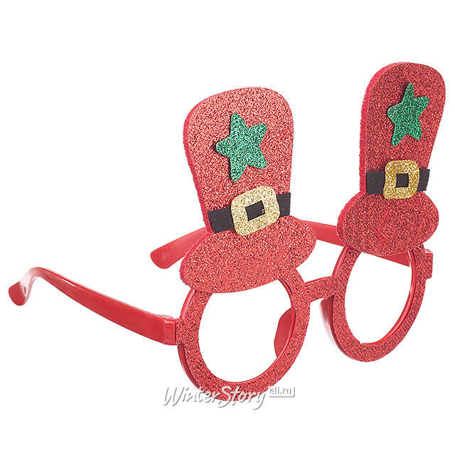 Новогодние очки Стильные Шляпы 16 см красные Koopman