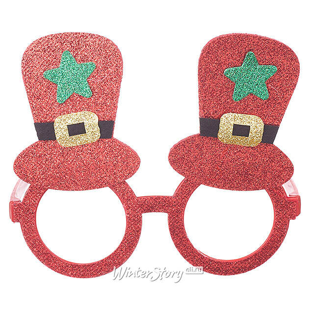 Новогодние очки Стильные Шляпы 16 см красные Koopman