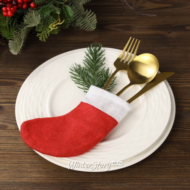 Декорирование столовых приборов Рождественский Носок 14 см, 4 шт Koopman