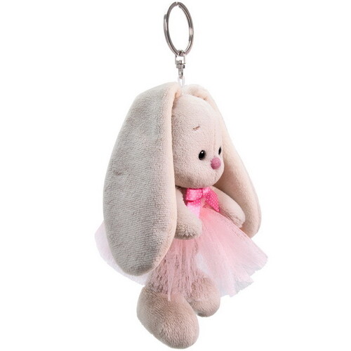Мягкая игрушка-брелок Зайка Ми в розовой юбке с бантиком 14 см Budi Basa