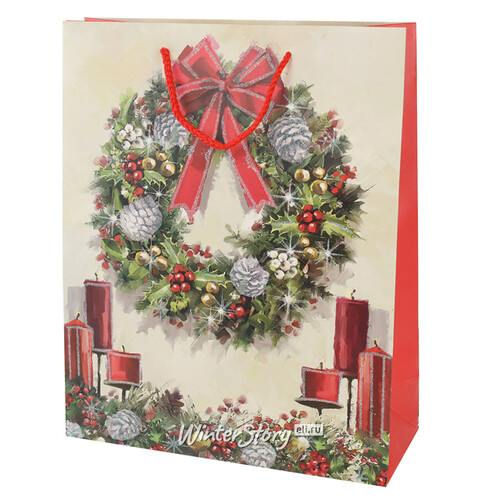 Подарочный пакет Noel de Luxe - Рождественский венок 24*18 см Koopman