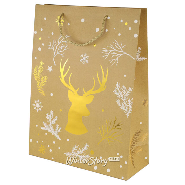 Подарочный пакет Craft Christmas - Золотой олень 40*30 см Koopman (Купман)
