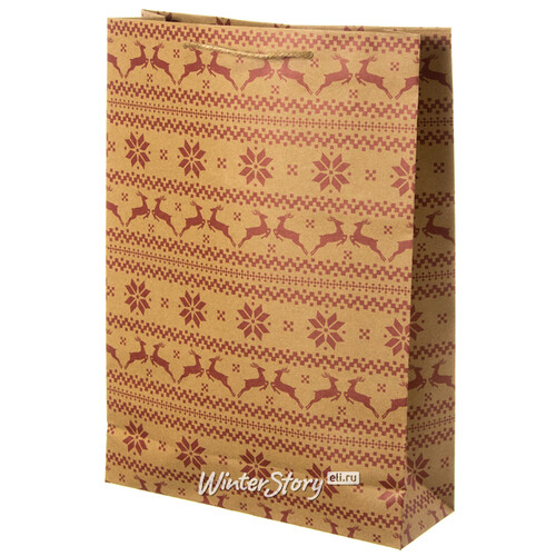 Подарочный пакет Норвежские Орнаменты - Олени 41*33*10 см Koopman