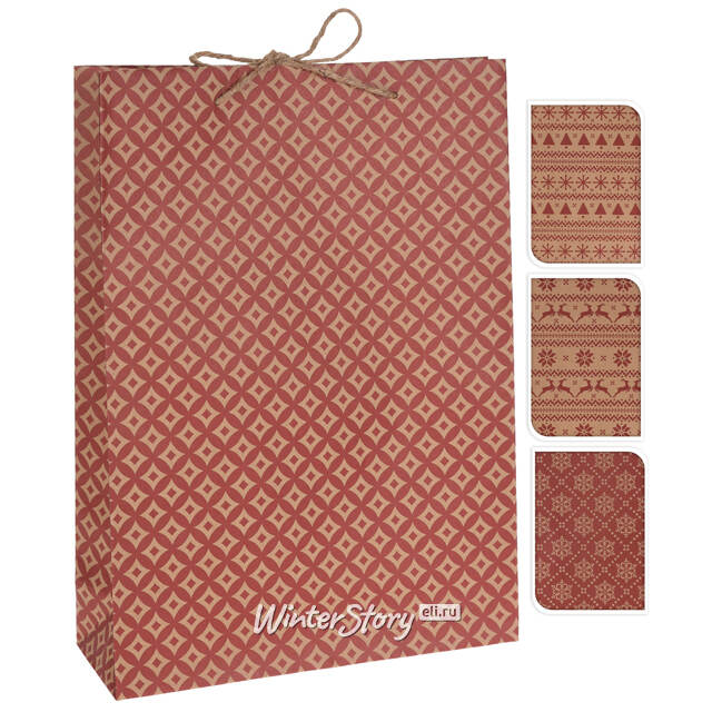 Подарочный пакет Норвежские Орнаменты - Ромбики 35*25 см Koopman