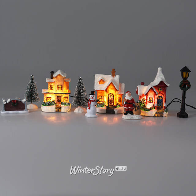 Набор светодиодных фигурок Bodmin - Деревенский Пейзаж 18-30 см, 9 фигурок, на батарейках Koopman