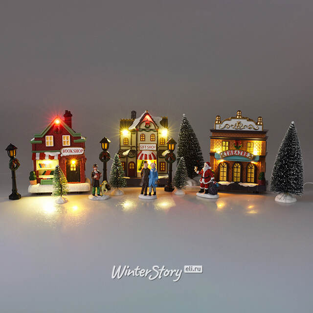 Набор светодиодных фигурок Bodmin - Зимний Пейзаж 26-48 см, 14 фигурок, на батарейках Koopman