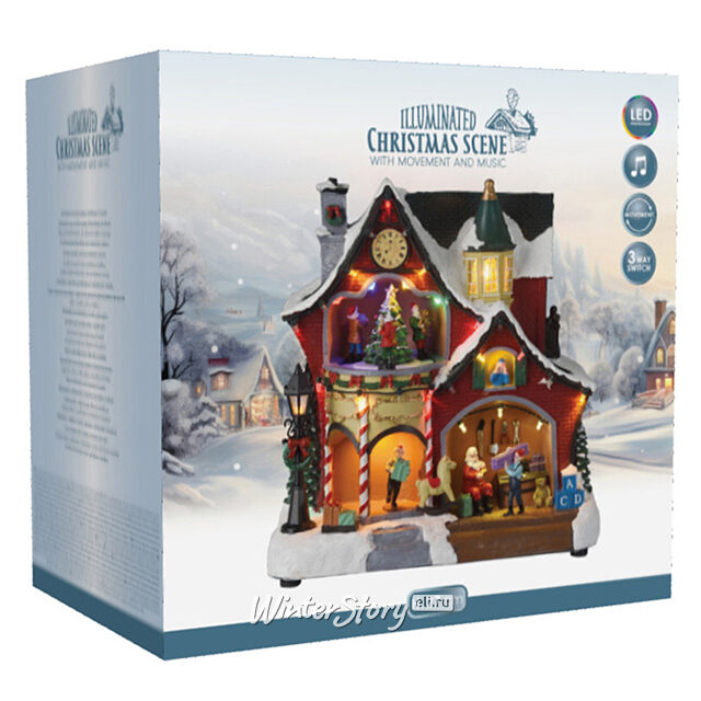 Светящаяся композиция Фабрика Санты 28*27 см, с движением и музыкой  Koopman