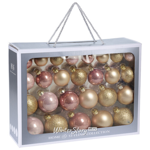 Набор стеклянных шаров Версальский Чемоданчик, 52 шт, 4-7 см Koopman