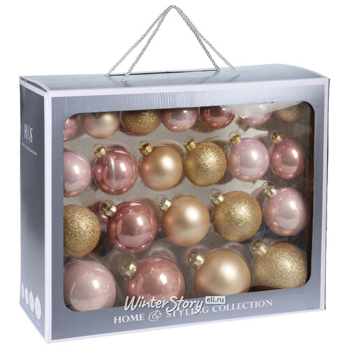 Набор стеклянных шаров Версальский Чемоданчик, 44 шт, 6-10 см Koopman