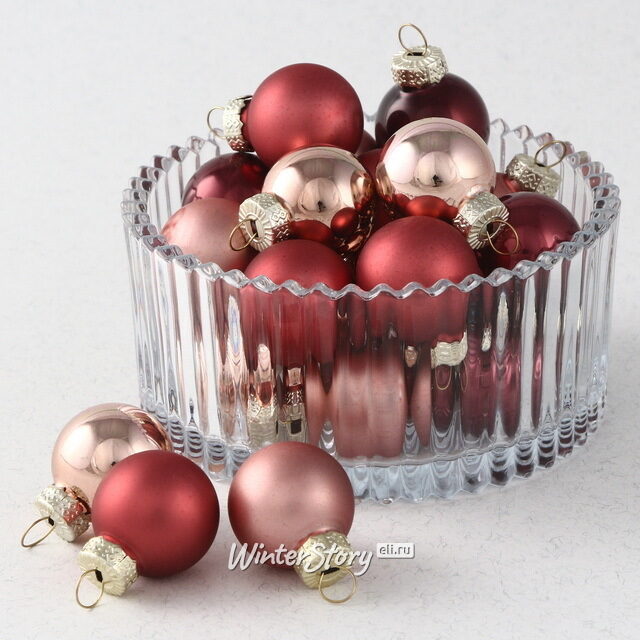 Набор стеклянных шаров Crimson Sunset 2.5 см, 24 шт Koopman