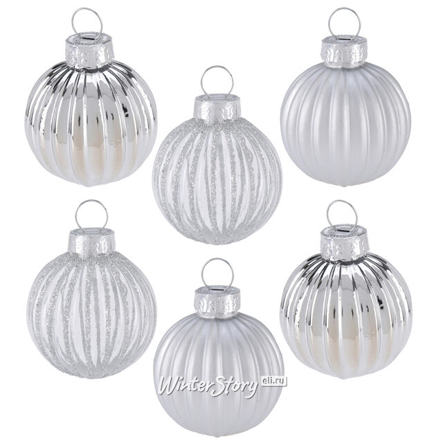 Набор стеклянных шаров Silver Glance 4 см, 12 шт Koopman