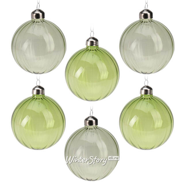 Набор стеклянных шаров Cheerful Mood 8 см зеленый, 12 шт Koopman
