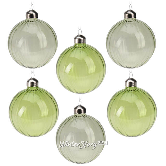 Набор стеклянных шаров Cheerful Mood 10 см зеленый, 12 шт Koopman