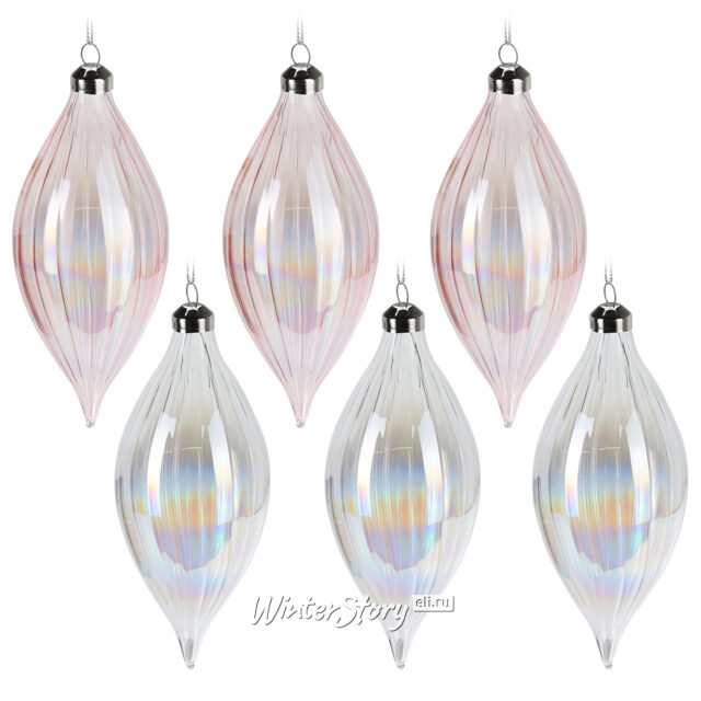 Набор стеклянных елочных игрушек Сосульки - Sally 12 см, 12 шт, подвеска Koopman