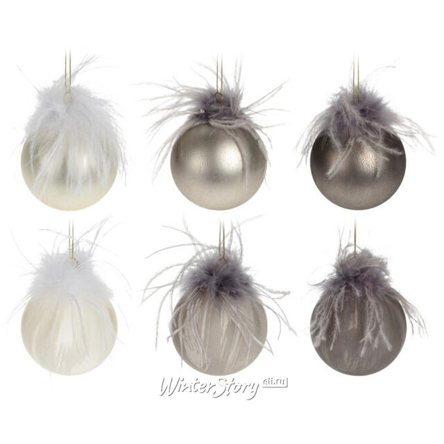 Набор стеклянных елочных шаров Julliet de Gaskone 8 см, 12 шт Koopman