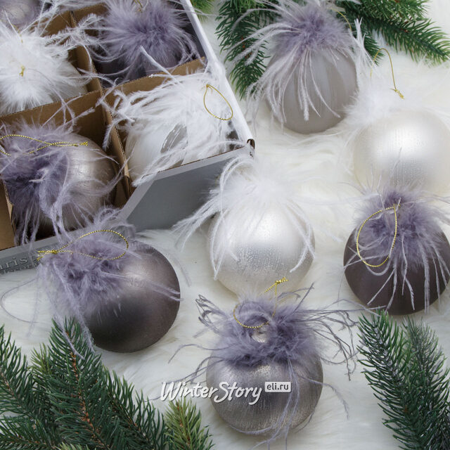 Набор стеклянных елочных шаров Julliet de Gaskone 8 см, 12 шт Koopman